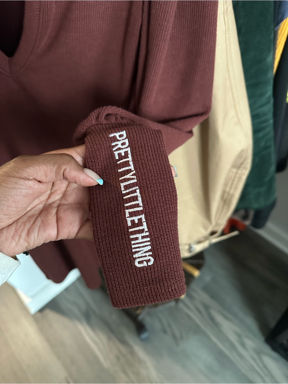 PRETTYLITTLETHING Ribbed V-Neck Dress - Picture 2 of 5